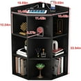 thumbnail image 2 of ALISENED 3-Tier Corner Cabinet Storage with USB Ports and Outlets,Corner Cube Storage Organizer for Small Spaces,Wooden Cubby Bookshelf with 9 Cubes for Playroom, Bedroom and Living Room (Black), 2 of 6