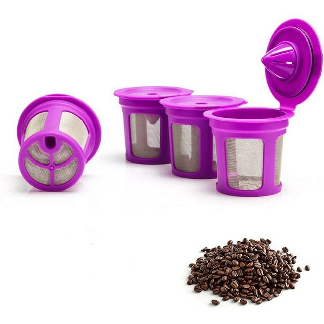 FrostHike 4 Pack Reusable K Cups For Keurig 2.0 & 1.0 Brewers, Refillable Coffee Cup Filters with Stainless Steel Mesh for Use with Keurig Coffee Machines