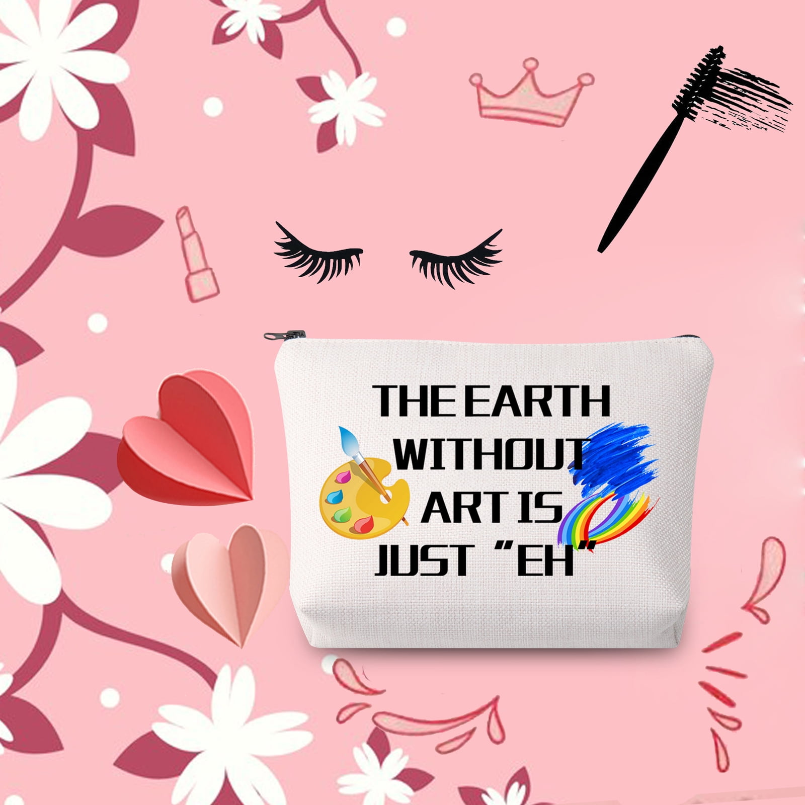 Make-up-Tasche „The Earth Without Art Is Just EH“ – 24x17x4 Cm, Baumwolle, Geschenk Für Künstler & Kunstliebhaber