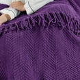 thumbnail image 5 of Home Soft Things Reversible Tweed Throw Blanket, Super Soft & Cozy - Imperial Purple, 60x80", 5 of 9