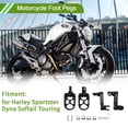 thumbnail image 2 of Espejos de pie de motocicleta Unique Bargains para Harley Sportster Dyna Softail Touring, reposapiés de pie, pedal de pie de aleación de aluminio negro, 1 par, 2 of 7