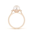 thumbnail image 2 of ANGARA Freshwater Cultured Pearl Ring with Diamond Accents in 14K Rose Gold for Women | June Birthstone Jewelry for Her, 2 of 8