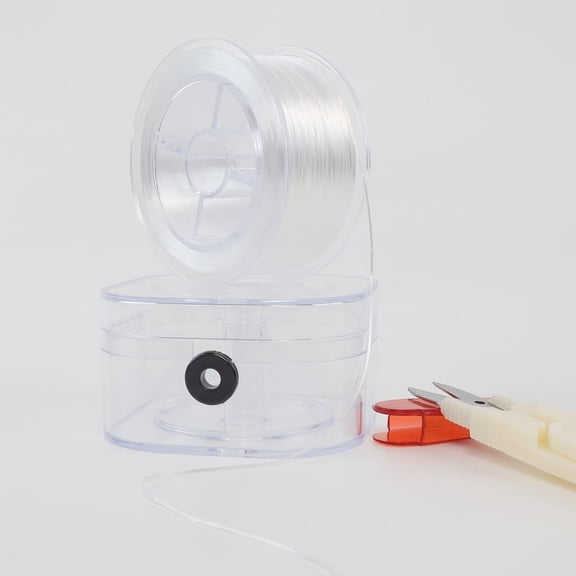 Elastic Cord for Bracelets, 0.8 mm Flat Stretchy Bracelet String, 110 Yards Elastic String for Jewelry Making with Organizing Case and Scissors