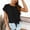 c01Black, variant on Tie Front Tops for Women Cap Sleeve Crewneck Solid Color Blouses Loose Fit Summer Fashion Shirts Pullover Pink XXL