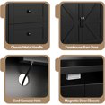 thumbnail image 6 of M optimized 47" Farmhouse Sideboard Buffet Cabinet, Storage Cabinet with 2 Barn Doors and 3 Drawers, Coffee Bar Station Table with Built-in Power Outlet for Kitchen, Living Room, 6 of 9