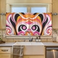 thumbnail image 2 of Yayeee Kitchen Curtains Tier Set of 2 Light Filtering 57"x24" Over Sink Window Panels, Swirling Circles, 2 of 7