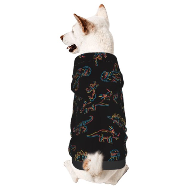Balery Neon Dinosaur Sudadera con Capucha para Perros Pequeños – Ropa para Mascotas, Disfraz para Perros y Gatos, Ideal para Fiestas y Cosplay-Medium