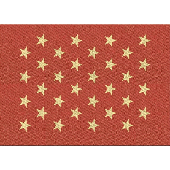 Ahgly Company Indoor Rectangle Patterned Orange Red Orange Area Rugs, 6' x 9'