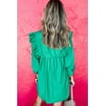 thumbnail image 3 of FOLUNSI V-Neck Mini Dress in Vibrant Green Embroidery, 3 of 8