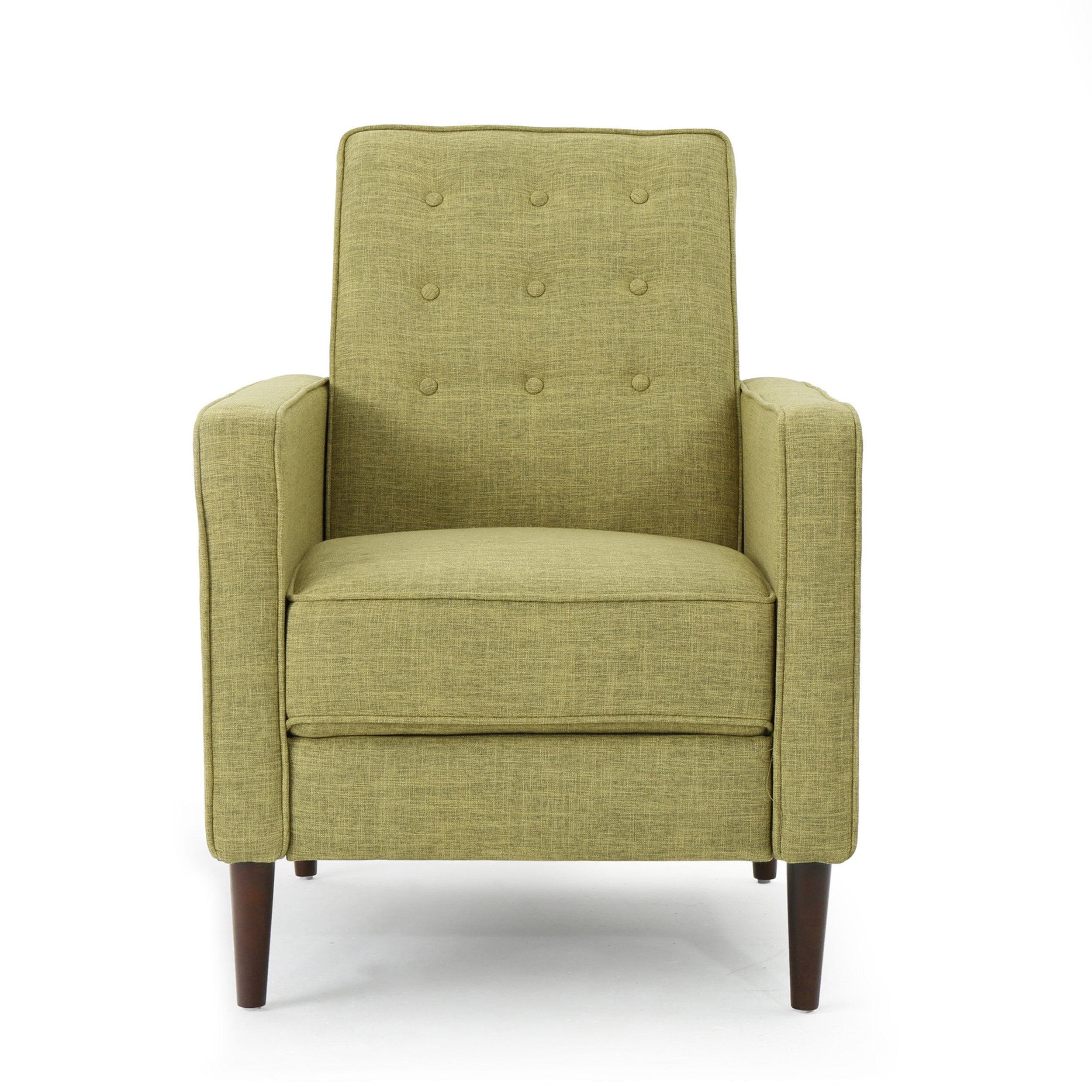 Euroco Modern Fabric Recliner Chair with Espresso Wood Legs, Adjustable Backrest & Plush Upholstery, Space-Saving Design