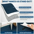 thumbnail image 5 of Hasoo Washable Geometric Border Living Room Area Rug 10x13 Large Modern Solid Soft Non Slip Indoor Navy Neutral Carpet, 5 of 6