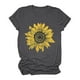 thumbnail image 1 of ICHUANYI Clearance Women's Short Sleeves Floral Print Casual Tops Pullover Blouse T-shirt(Dark Gray, M) ICHUANYI WER2023080906701, 1 of 5