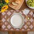 thumbnail image 4 of Brown Floral Placemats Set of 12, Spring Flowers Modern Abstract Art Farmhouse Placemats for Dining Table, Place Mats for Kitchen Tabletop, Waterproof Wipeable Dining Table Mats Set, 4 of 9