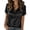 Black, variant on Satin Blouses for Women Silk Button Down Shirts Short Sleeve Business Casual Tops White