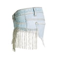 thumbnail image 4 of Tfken Women Shorts For Summer Solid Color Button Tassels Mini Denim Shorts Trendy Daily Wear Female Leisure Clothes Blue, 4 of 9