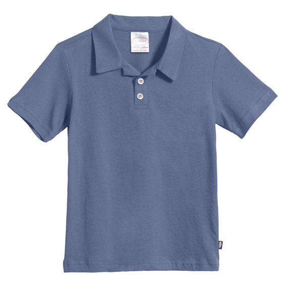 Made in USA Soft Cotton Jersey 2 Button Polos | Denim Blue