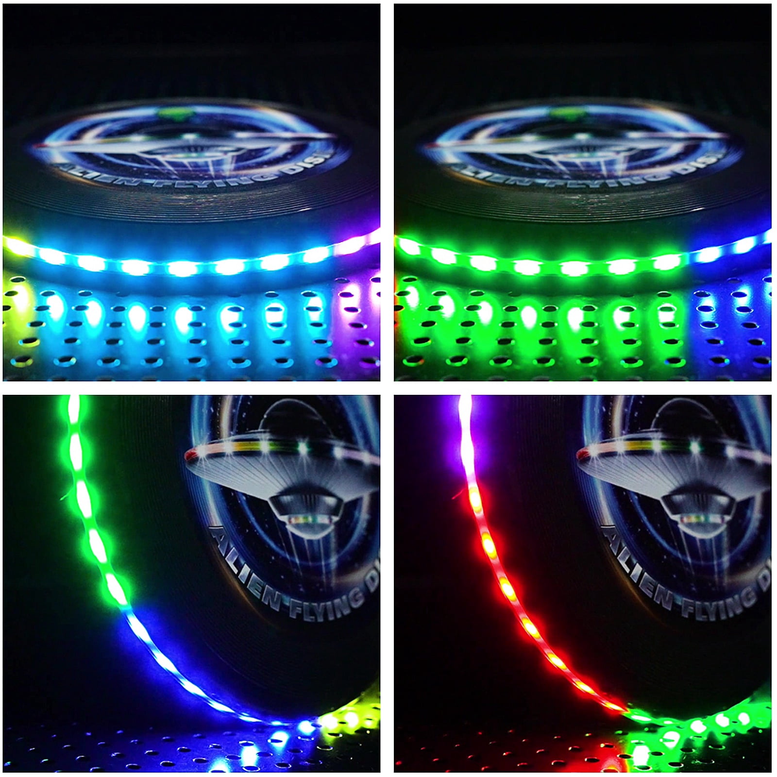 Notus Flying Ring 175g Ultimate Frisbee with 38 LED or 360 LEDs – Million Colors RGB Rechargeable Flying Disc, 12 Lighting Modes, Waterproof Outdoor Sports Game, Night play & backyard Fun White
