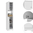thumbnail image 3 of White 68" Linen Cabinet With Double Doors And Four Interior Shelves For Compact Space Storage In White, Shelves, Great Limited Or Bathroom, High, Two Cabinets, 3 of 3