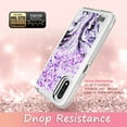 thumbnail image 5 of Samsung Galaxy A01 Case, Rosebono Hybrid Bling Glitter Sparkle Epoxy Graphic Marble Colorful Silicone Skin Cover Armor Case for Samsung Galaxy A01 (Purple), 5 of 5