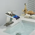 Waterfall Widespread Bathroom Sink Faucet Bathroom Faucet LED with