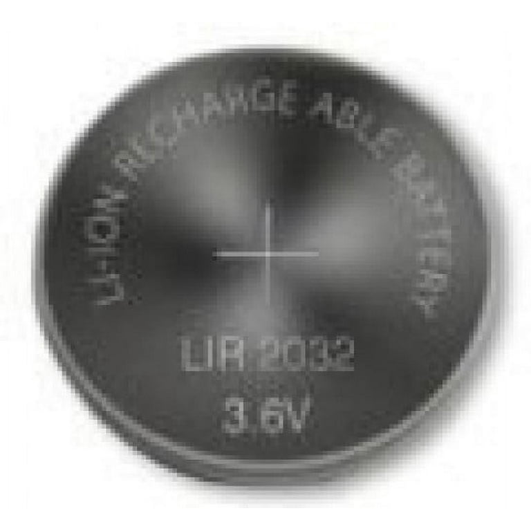 2032 Battery Li-Ion Rechargeable Button Cell LR2032 2 pack