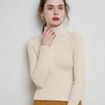 thumbnail image 2 of SGMVNU Womens Turtleneck Long Sleeve Sweater Tops Casual Soft Knit Fit Lightweight Basic Pullover 2025 Fall Work Outfits(Beige, M), 2 of 4