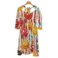 thumbnail image 6 of Candy Pattern Rainbow Lollipop Dress Summer Dresses Woman Street Style Big Size Casual Dress, 6 of 9