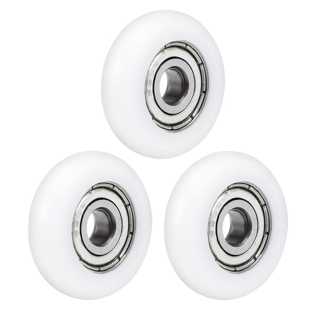 Rodamientos de bolas recubiertos de plástico 5x23x7mm para puertas, ventanas, muebles y poleas, 3 piezas