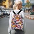 thumbnail image 7 of FORMRS Mini Backpack Purse for Women Travel Daypack Casual Shoulder Bag, Colorful Flowers Pattern, 7 of 7