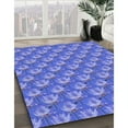 thumbnail image 3 of Ahgly Company Machine Washable Indoor Square Transitional Sky Blue Area Rugs, 7' Square, 3 of 7