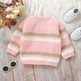 thumbnail image 4 of XFHLMJFF Boys Girls Sweater Cute Toddler Baby Knit Crewneck Striped Kids Pullover Shirt Warm Coat Fall Winter Clothes, 4 of 9