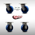 thumbnail image 2 of 5 Inch 316SS Solid Poly Caster Set with Delrin Bearings 2 Swivel Locks 2 Rigid, 2 of 2