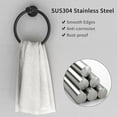 thumbnail image 4 of RARXTR Matte Black 2 Pack Towel Ring, Hand Towel Holder for Bathroom Kitchen Modern Rounded Base Wall Mount SUS304 Stainless Steel, 180° Rotation, 4 of 6