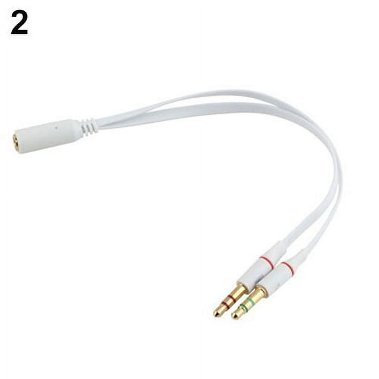 NUZYZ 3.5mm AUX Audio Mic Splitter Cable Earphone Headphone