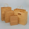thumbnail image 5 of CIMAXIC Party 50pcs 21x16x8cm Kraft Paper Bag Reusable Paper Sack Storage Container Retail Bag Party Storage Pouch for Home Party Gift (Yellow),6.3"X3.15"X8.27", 5 of 5