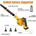 thumbnail image 6 of Cordless Leaf Blower for Dewalt 20V Battery, 2-in-1 , 3 Speed 150 mph Lightweight Blower Vacuum for Lawn, Extended Tube Inflator Deflator Tool (Battery Not Included), 6 of 7