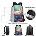 thumbnail image 4 of Jeiento Axolotl Backpack for Girls 17 Inch School Bag with Lunch Box Set 4 Piece Kids Cute Bookbag with Lunchbox Pencil Case Water Bottle Sleeve Elementary Middle Schoolbag Blue Ocean, 4 of 7