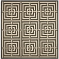thumbnail image 2 of Safavieh Courtyard Ariana Geometric Indoor/Outdoor Area Rug, Black/Bone, 6'7" x 6'7" Square, 2 of 13