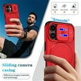 thumbnail image 5 of Case for iPhone 16 Plus 6.7" with Invisible Fold Holder Stand, Magnetic Wireless Charging,Sliding camera casing,Shockproof Dropproof Tough Rugged Protective Case Cover,Red,For iPhone 16 Plus, 5 of 10