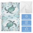 thumbnail image 5 of Coastal Sea Turtle Kitchen Towels Set of 2, Water Absorbent Dish Towel, Nautical Marine Jellyfish Coral Decorative Hand Towels - Quick Drying Cloth for Cooking Baking, 18x28 Inch, 5 of 8