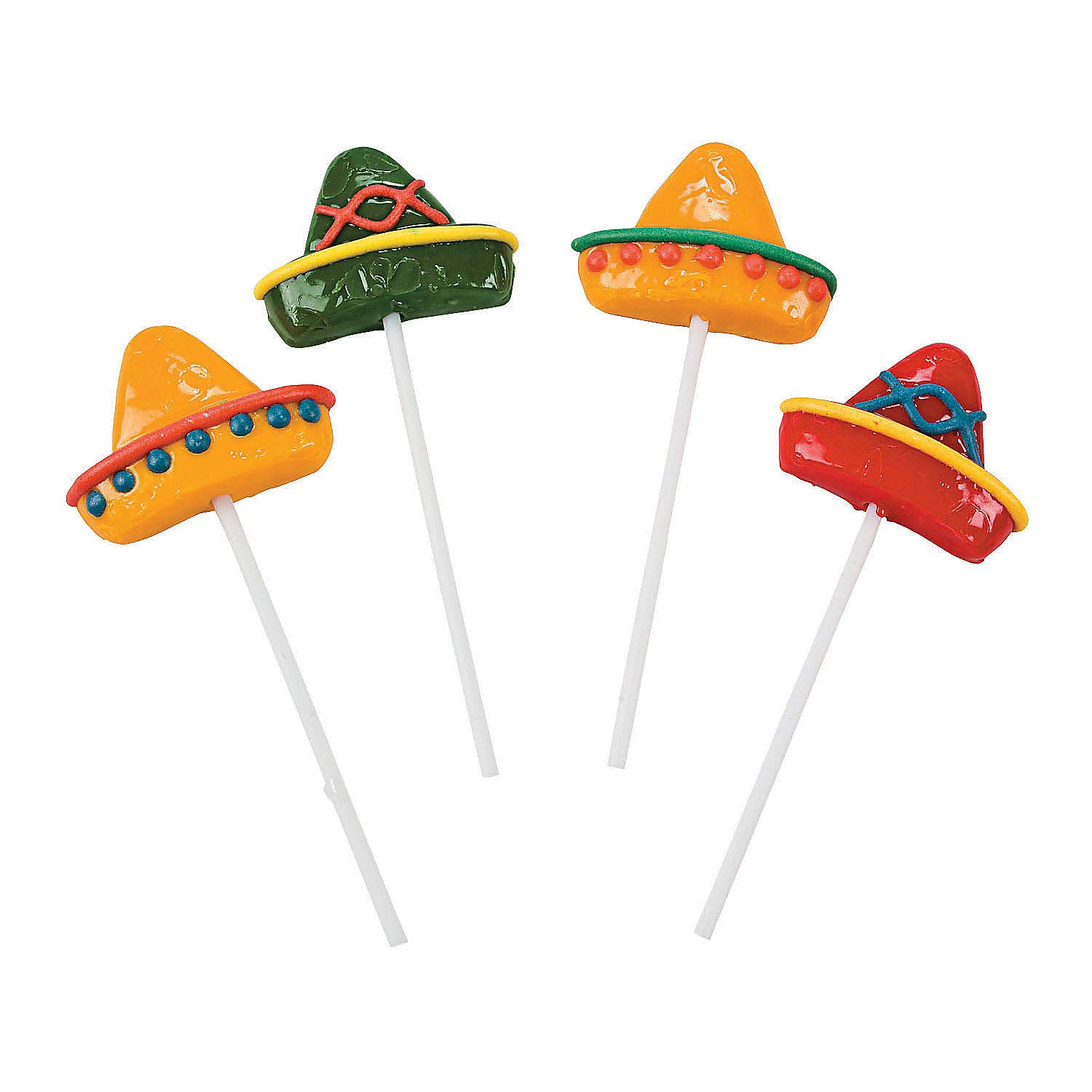 Sombrero Suckers (Individually Wrapped Set of 12) Fiesta and Cinco de