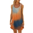 thumbnail image 2 of Itsame Womens Casual Dresses Round Neck Tie Dyeing Thin Dress Multicolor Size 2XL, 2 of 6