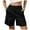 Black, variant on adviicd Bermuda Cargo Shorts for Women Knee Length 6 Pockets Elastic Waist Long Shorts for Summer Casual Green, M