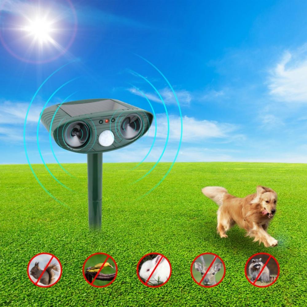 Solar Animal Repeller Cat Repellent Outdoor- Outdoor Dog Repeller,Cats Deterrent Device, Gaden Farm Repeller with Motion Activated, Ultrasonic Sound and Flashing Light to Repel Animal Away - Green - image 4 of 8