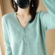 thumbnail image 1 of Cárdigan de punto para mujer, camisa básica con cuello en V, manga larga, conjunto de primavera, suéter para mujer, estilo coreano, 1 of 6