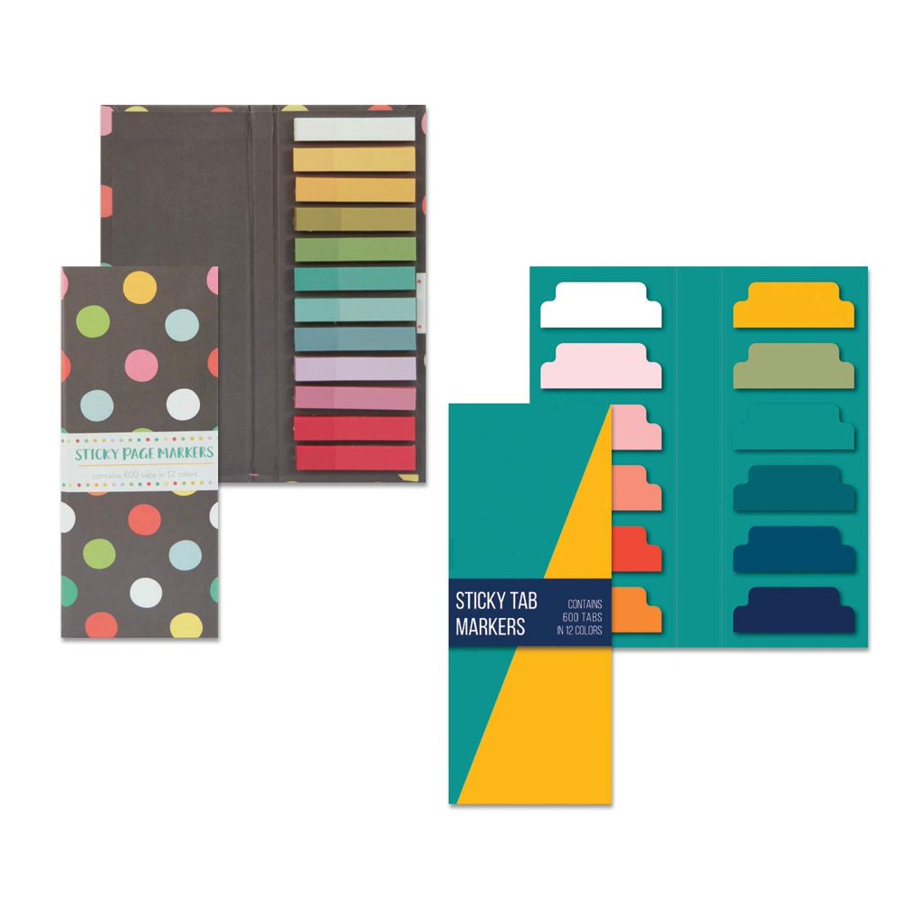 Bundle of Sticky Tab Notes, Total of 1080 Colored Sticky Tabs Self