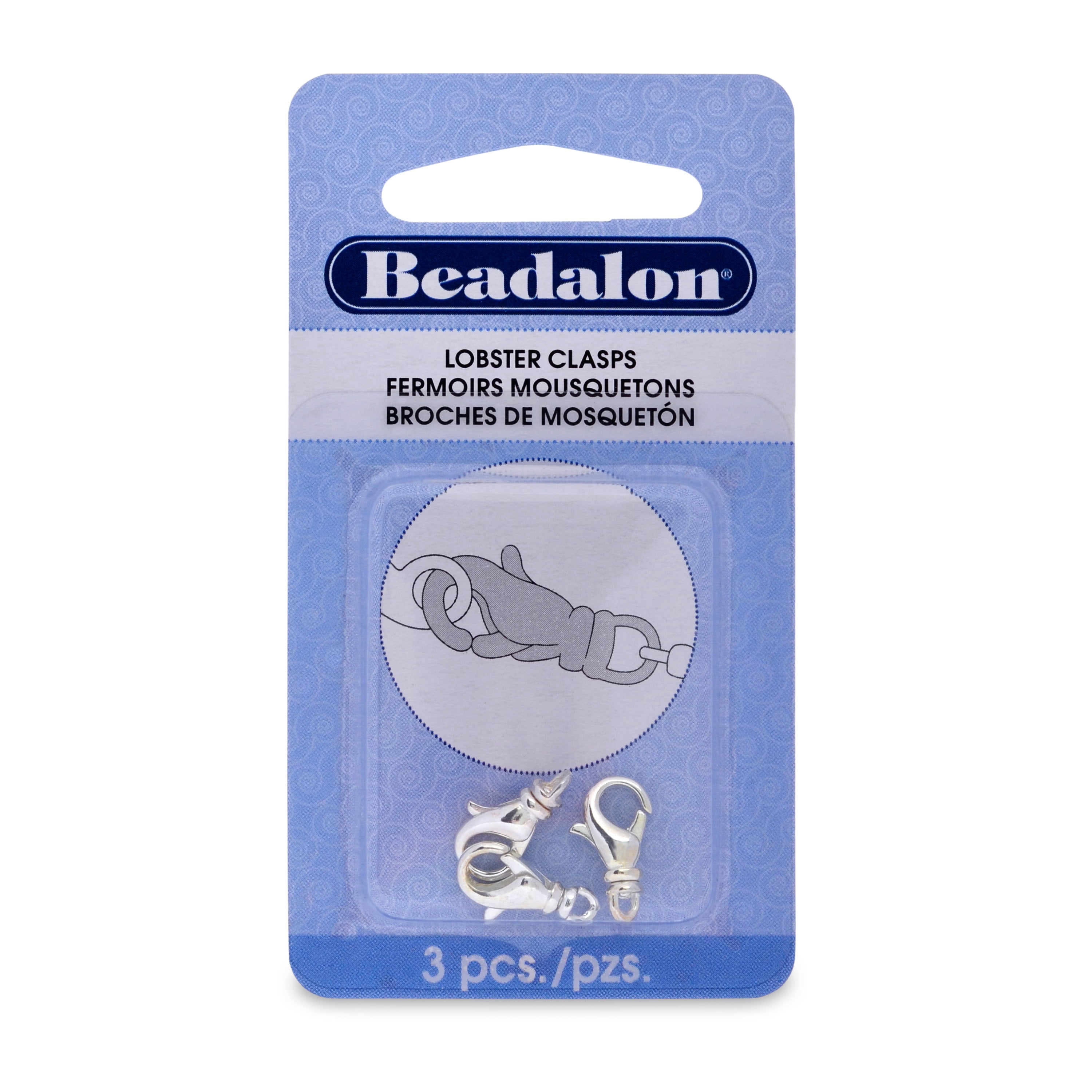 Beadalon Lobster Clasps, Swivel SilverPlated, 15mm, 3/Pkg.