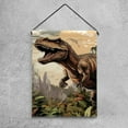 thumbnail image 4 of Retro Dinosaur House Flag Double Sided Vertical 28X40 Inch Farmhouse Decor for Seasonal Holiday Yard Garden Outside Outdoor Banners Decorative, 4 of 6