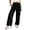 Black, variant on Womens Flowy Wide Leg Pants Casual Trousers Lace Trim High Waist Comfortable Loungewear Stretchy Everyday Wear for Women Size One Size