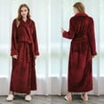 thumbnail image 5 of AMITOFO Fleece Robe for Women Soft Warm Long Plush Bathrobe Slim Elastic Waist Sleepwear Housecoats, 5 of 6